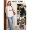 image:image3 Pack Women Maternity Shirts Long Sleeve Pregnancy Tops with Thumb HoleBlackWhiteDeep Grey