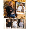 image:image3 Pack Women Maternity Shirts Long Sleeve Pregnancy Tops with Thumb HoleBlackWhiteLight Grey