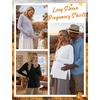 image:image3 Pack Women Maternity Shirts Long Sleeve Pregnancy Tops with Thumb HoleBlackWhiteLight Grey