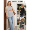 image:image3 Pack Women Maternity Shirts Long Sleeve Pregnancy Tops with Thumb HoleDeep Army GreenBlackStripeblack  White