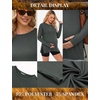 image:image3 Pack Women Maternity Shirts Long Sleeve Pregnancy Tops with Thumb HoleDeep Army GreenBlackStripeblack  White