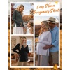 image:image3 Pack Women Maternity Shirts Long Sleeve Pregnancy Tops with Thumb HoleLight GreyBlackDeep Army Green