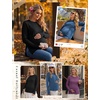image:image3 Pack Women Maternity Shirts Long Sleeve Pregnancy Tops with Thumb HolePurplishredBlueBlack