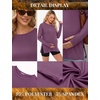image:image3 Pack Women Maternity Shirts Long Sleeve Pregnancy Tops with Thumb HolePurplishredBlueBlack