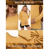 image:image3 Pack Women Maternity Shirts Long Sleeve Pregnancy Tops with Thumb HoleYellowGrey GreenCaramel