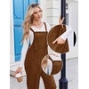 image:imageEkouaer Corduroy Overalls for Women Loose Fit Casual Fall JumpsuitsLight Brown