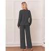 image:imageEkouaer Lounge Sets for Women Long Sleeve 2 Piece Pajamas Set with PocketsBlack White Stripe