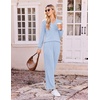 image:imageEkouaer Lounge Sets for Women Long Sleeve 2 Piece Pajamas Set with PocketsBlue