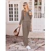 image:imageEkouaer Lounge Sets for Women Long Sleeve 2 Piece Pajamas Set with PocketsBrown