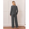 image:imageEkouaer Lounge Sets for Women Long Sleeve 2 Piece Pajamas Set with PocketsDark Grey