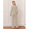 image:imageEkouaer Lounge Sets for Women Long Sleeve 2 Piece Pajamas Set with PocketsKhaki