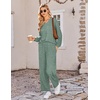 image:imageEkouaer Lounge Sets for Women Long Sleeve 2 Piece Pajamas Set with PocketsLake Green