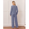 image:imageEkouaer Lounge Sets for Women Long Sleeve 2 Piece Pajamas Set with PocketsNavy Blue