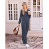 image:imageEkouaer Lounge Sets for Women Long Sleeve 2 Piece Pajamas Set with PocketsNavy White Stripe