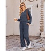 image:imageEkouaer Lounge Sets for Women Long Sleeve 2 Piece Pajamas Set with PocketsNavy White Stripe