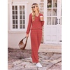 image:imageEkouaer Lounge Sets for Women Long Sleeve 2 Piece Pajamas Set with PocketsRed White Stripe