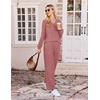 image:imageEkouaer Lounge Sets for Women Long Sleeve 2 Piece Pajamas Set with PocketsWine Red