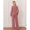 image:imageEkouaer Lounge Sets for Women Long Sleeve 2 Piece Pajamas Set with PocketsWine Red