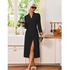 image:imageEkouaer Robes for Women Long Knit Bathrobe Soft Lightweight Kimono RobesBlack