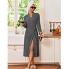 image:imageEkouaer Robes for Women Long Knit Bathrobe Soft Lightweight Kimono RobesDark Grey