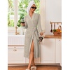 image:imageEkouaer Robes for Women Long Knit Bathrobe Soft Lightweight Kimono RobesKhaki