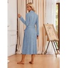 image:imageEkouaer Robes for Women Long Knit Bathrobe Soft Lightweight Kimono RobesLight Blue