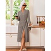 image:imageEkouaer Robes for Women Long Knit Bathrobe Soft Lightweight Kimono RobesLight Brown