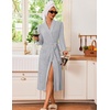 image:imageEkouaer Robes for Women Long Knit Bathrobe Soft Lightweight Kimono RobesLight Heather Gray