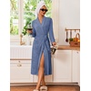 image:imageEkouaer Robes for Women Long Knit Bathrobe Soft Lightweight Kimono RobesNavy Blue