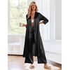 image:imageEkouaer Silk Robes for Women Long Satin Bride Bridesmaid Robe with PocketsBlack