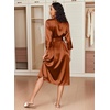 image:imageEkouaer Silk Robes for Women Long Satin Bride Bridesmaid Robe with PocketsBrown