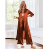 image:imageEkouaer Silk Robes for Women Long Satin Bride Bridesmaid Robe with PocketsBurnt Orange