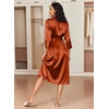 image:imageEkouaer Silk Robes for Women Long Satin Bride Bridesmaid Robe with PocketsBurnt Orange