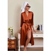 image:imageEkouaer Silk Robes for Women Long Satin Bride Bridesmaid Robe with PocketsBurnt Orange