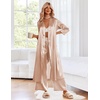 image:imageEkouaer Silk Robes for Women Long Satin Bride Bridesmaid Robe with PocketsChampagne