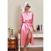 image:imageEkouaer Silk Robes for Women Long Satin Bride Bridesmaid Robe with PocketsDeep Pink
