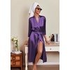 image:imageEkouaer Silk Robes for Women Long Satin Bride Bridesmaid Robe with PocketsDeep Purple