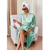 image:imageEkouaer Silk Robes for Women Long Satin Bride Bridesmaid Robe with PocketsGray Green