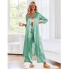 image:imageEkouaer Silk Robes for Women Long Satin Bride Bridesmaid Robe with PocketsGray Green