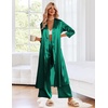 image:imageEkouaer Silk Robes for Women Long Satin Bride Bridesmaid Robe with PocketsGreen