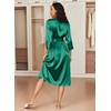 image:imageEkouaer Silk Robes for Women Long Satin Bride Bridesmaid Robe with PocketsGreen