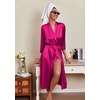 image:imageEkouaer Silk Robes for Women Long Satin Bride Bridesmaid Robe with PocketsHot Pink