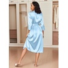 image:imageEkouaer Silk Robes for Women Long Satin Bride Bridesmaid Robe with PocketsLight Blue