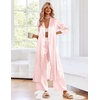 image:imageEkouaer Silk Robes for Women Long Satin Bride Bridesmaid Robe with PocketsLight Pink