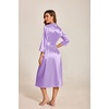 image:imageEkouaer Silk Robes for Women Long Satin Bride Bridesmaid Robe with PocketsLight Purple