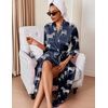 image:imageEkouaer Silk Robes for Women Long Satin Bride Bridesmaid Robe with PocketsNavy Zebra
