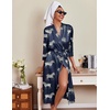 image:imageEkouaer Silk Robes for Women Long Satin Bride Bridesmaid Robe with PocketsNavy Zebra