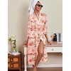 image:imageEkouaer Silk Robes for Women Long Satin Bride Bridesmaid Robe with PocketsPink Floral