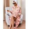 image:imageEkouaer Silk Robes for Women Long Satin Bride Bridesmaid Robe with PocketsPink Floral