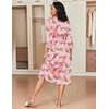 image:imageEkouaer Silk Robes for Women Long Satin Bride Bridesmaid Robe with PocketsPink Leopard